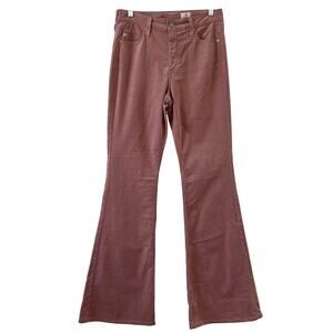 AG Dusty Rose Pink Velvet Corduroy Quinne High Rise Flare Leg Jeans Womens 28 R